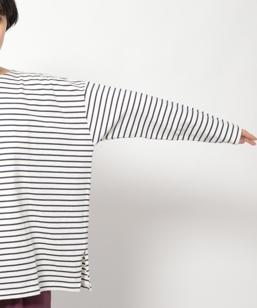 PAGEBOY（ページボーイ）の「ボーダーBIGプルオーバー（Tシャツ/カットソー・レディース・ホワイト×ブラック/ホワイト×ネイビー/ベージュ・FREE）」の14枚目の写真