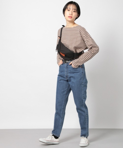 PAGEBOY（ページボーイ）の「ボーダーBIGプルオーバー（Tシャツ/カットソー・レディース・ホワイト×ブラック/ホワイト×ネイビー/ベージュ・FREE）」の6枚目の写真