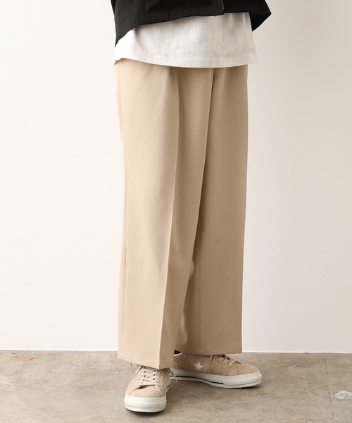 JUNRED(ジュンレッド)の「(美シルエット・高機能を兼ね備えた)ウォッシャブルサージワイド(その他パンツ・メンズ・ブラック/ベージュ/サックスブルー・S/M/L)」の3枚目の写真