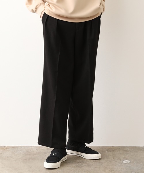 JUNRED(ジュンレッド)の「(美シルエット・高機能を兼ね備えた)ウォッシャブルサージワイド(その他パンツ・メンズ・ブラック/ベージュ/サックスブルー・S/M/L)」の2枚目の写真