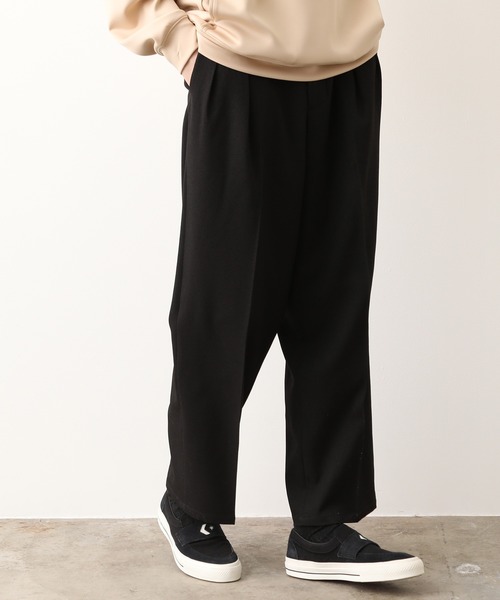 JUNRED(ジュンレッド)の「(美シルエット・高機能を兼ね備えた)ウォッシャブルサージワイド(その他パンツ・メンズ・ブラック/ベージュ/サックスブルー・S/M/L)」の4枚目の写真