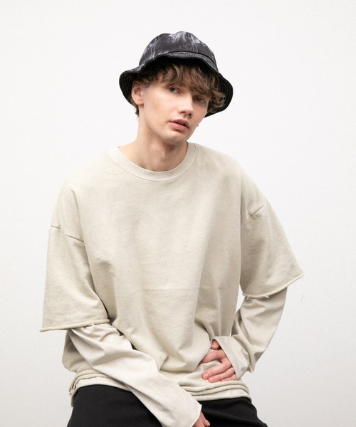 YARD PLUS(ヤードプリュス)の「YARD PLUS カットオフレイヤードロングTシャツ(Tシャツ/カットソー・メンズ・ブラック/ベージュ/グリーン・FREE)」の10枚目の写真
