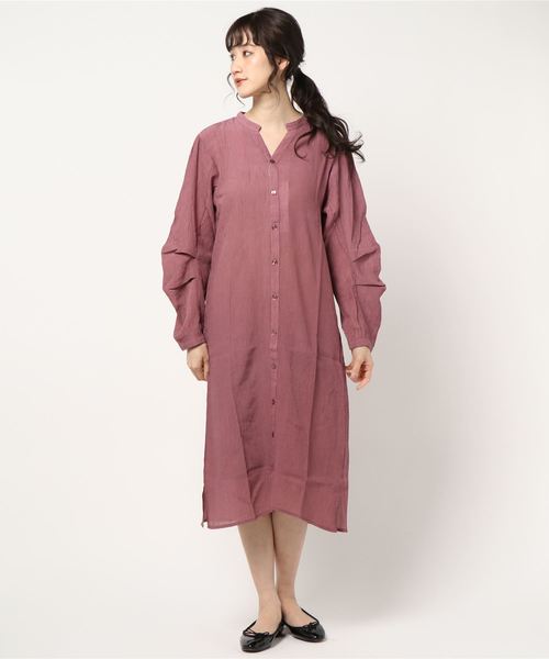 KOBE LETTUCE（コウベレタス）の「タック袖楊柳シアーロングシャツ（シャツワンピース・レディース・ピンク系その他/ライトグレー/ベージュ系その他・FREE）」の13枚目の写真