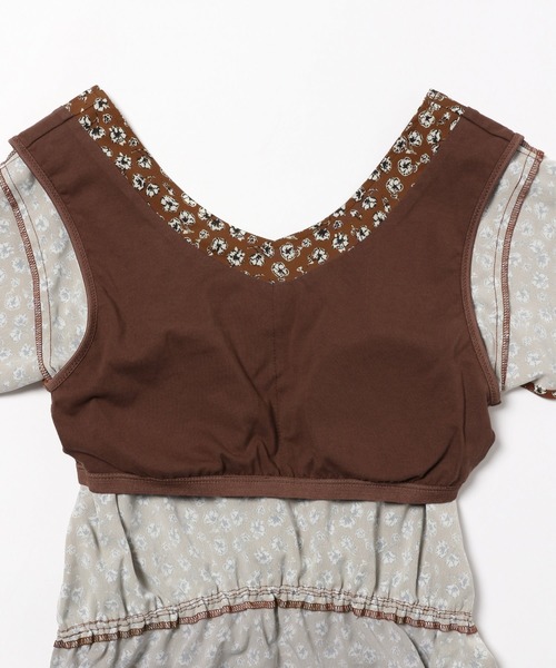 bijorie（ビジュリィ）の「【bijorie】パットつきフラワープリントのブラウス（ルームウェア/パジャマ・レディース・ブラウン/カーキ・ONESIZE）」の9枚目の写真