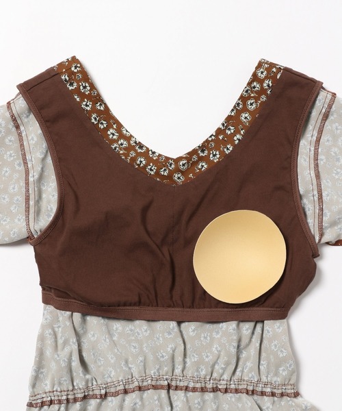 bijorie（ビジュリィ）の「【bijorie】パットつきフラワープリントのブラウス（ルームウェア/パジャマ・レディース・ブラウン/カーキ・ONESIZE）」の8枚目の写真