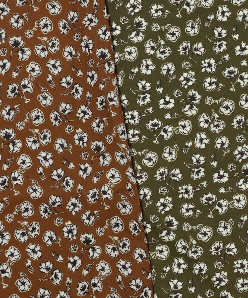 bijorie（ビジュリィ）の「【bijorie】パットつきフラワープリントのブラウス（ルームウェア/パジャマ・レディース・ブラウン/カーキ・ONESIZE）」の7枚目の写真