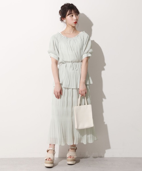 one after another NICE CLAUP（ワンアフターアナザーナイスクラップ）の「マジョリカプリーツ2Wayブラウス（シャツ/ブラウス・レディース・アイボリー/ミント/モカ・FREE）」の16枚目の写真