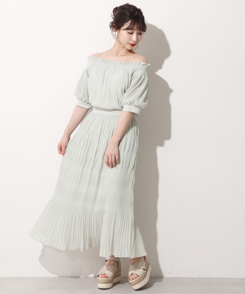 one after another NICE CLAUP（ワンアフターアナザーナイスクラップ）の「マジョリカプリーツ2Wayブラウス（シャツ/ブラウス・レディース・アイボリー/ミント/モカ・FREE）」の7枚目の写真