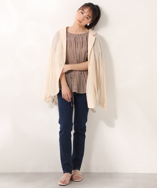 one after another NICE CLAUP（ワンアフターアナザーナイスクラップ）の「マジョリカプリーツ2Wayブラウス（シャツ/ブラウス・レディース・アイボリー/ミント/モカ・FREE）」の14枚目の写真