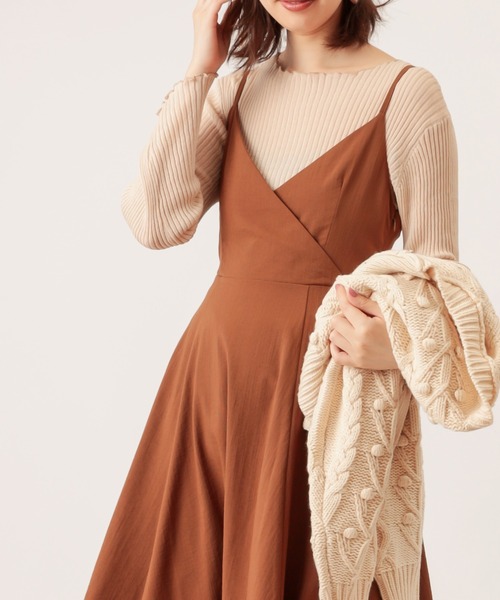 natural couture(ナチュラルクチュール)の「シアーメローリブニット(ニット/セーター・レディース・ブラック/ブラウン/ライトベージュ/ライム/ベージュ・FREE)」の4枚目の写真