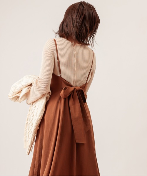 natural couture(ナチュラルクチュール)の「シアーメローリブニット(ニット/セーター・レディース・ブラック/ブラウン/ライトベージュ/ライム/ベージュ・FREE)」の13枚目の写真