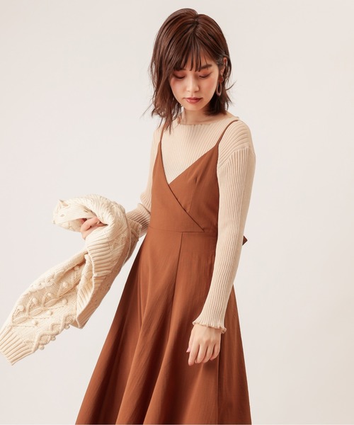 natural couture(ナチュラルクチュール)の「シアーメローリブニット(ニット/セーター・レディース・ブラック/ブラウン/ライトベージュ/ライム/ベージュ・FREE)」の12枚目の写真