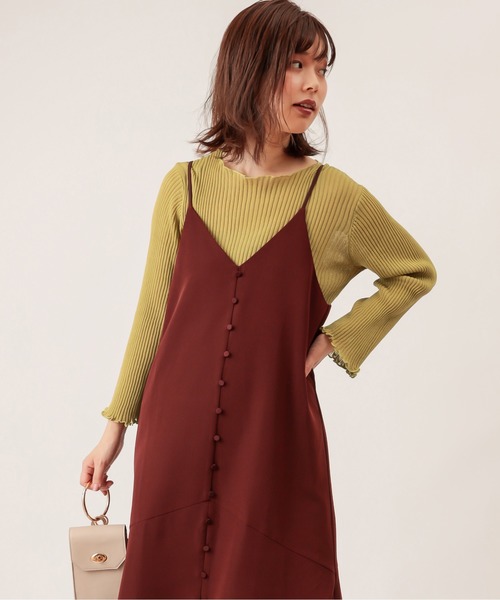 natural couture(ナチュラルクチュール)の「シアーメローリブニット(ニット/セーター・レディース・ブラック/ブラウン/ライトベージュ/ライム/ベージュ・FREE)」の16枚目の写真