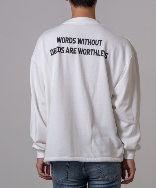 WEGO（ウィゴー）の「WEGO/ロゴ刺繍ビッグシルエットプルオーバー（スウェット・メンズ・ホワイト/ブラック・MEDIUM/LARGE）」の16枚目の写真