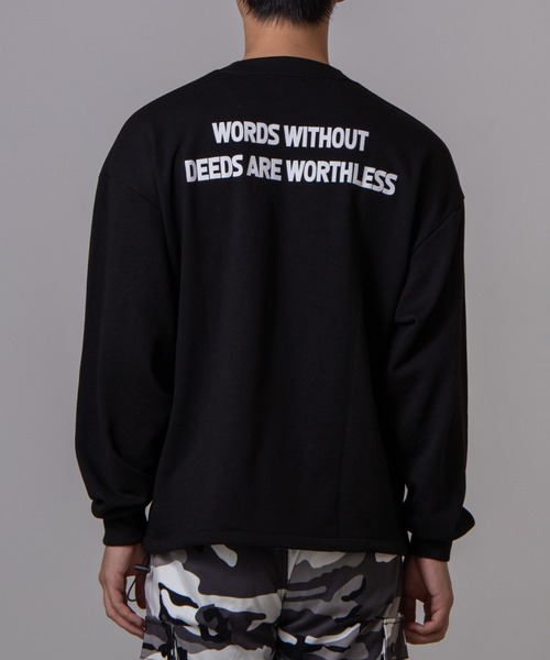 WEGO（ウィゴー）の「WEGO/ロゴ刺繍ビッグシルエットプルオーバー（スウェット・メンズ・ホワイト/ブラック・MEDIUM/LARGE）」の19枚目の写真