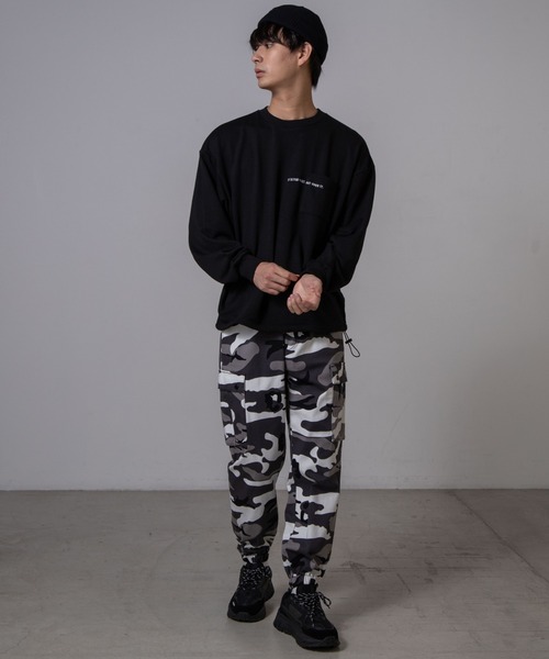 WEGO（ウィゴー）の「WEGO/ロゴ刺繍ビッグシルエットプルオーバー（スウェット・メンズ・ホワイト/ブラック・MEDIUM/LARGE）」の6枚目の写真