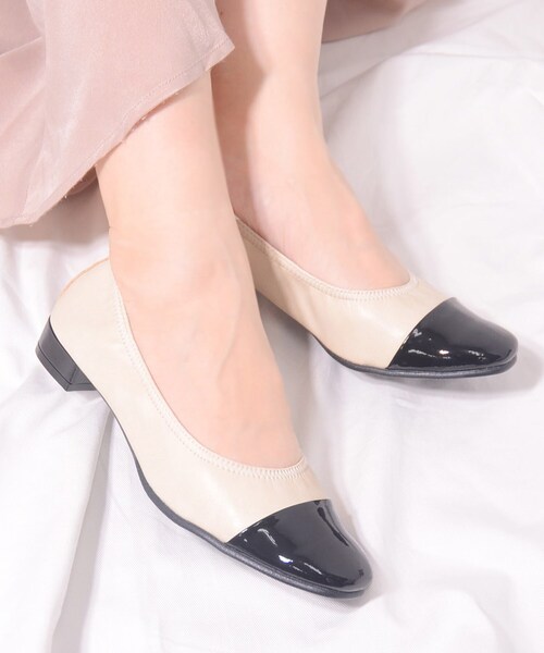 ESPERANZA（エスペランサ）の「◆【ローヒール／フラット】ストレッチ切り替えパンプス（パンプス・レディース・ホワイト系その他7/ブラック系8/その他1・50/40/35/30/25/20/45）」の9枚目の写真