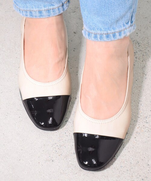 ESPERANZA（エスペランサ）の「◆【ローヒール／フラット】ストレッチ切り替えパンプス（パンプス・レディース・ホワイト系その他7/ブラック系8/その他1・50/40/35/30/25/20/45）」の10枚目の写真