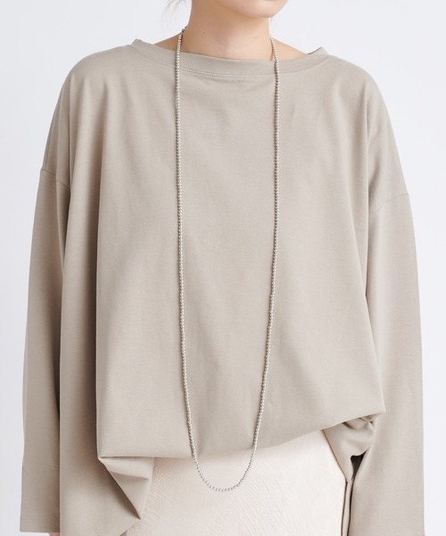 DouDou(ドゥドゥ)の「ロングボールチェーンネックレス(ネックレス・レディース・シルバー・FREE)」の2枚目の写真