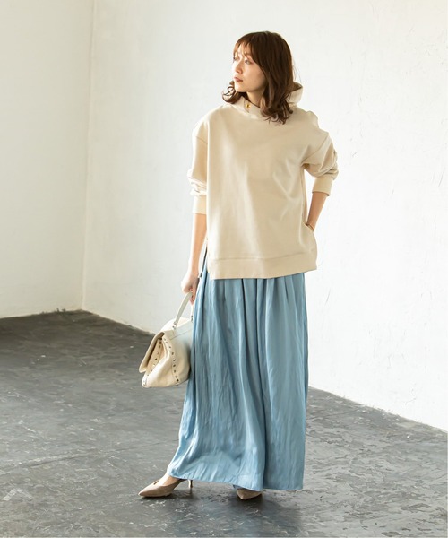 その他パンツ パンツシルキーサテンギャザードレープパンツ その他パンツ Noble ノーブル のファッション