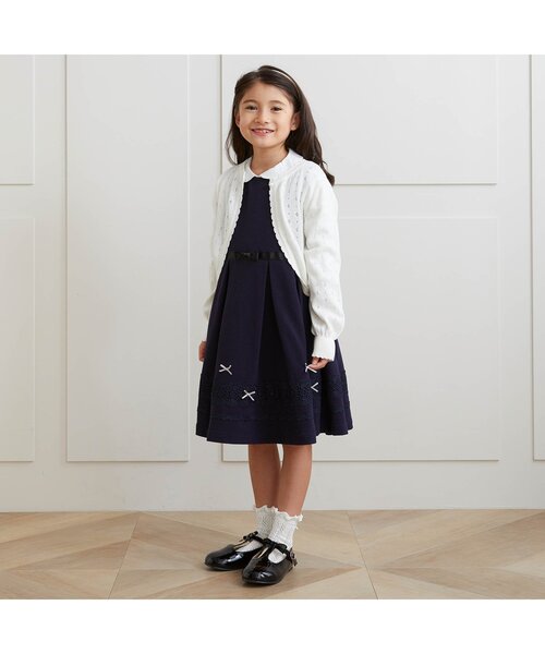 apres les cours（アプレレクール）の「リボン付き ソックス_アプレレクールマシェリ（ソックス/靴下・キッズ・ブラック/オフホワイト・15 /12/18/21）」の9枚目の写真