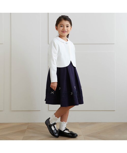 apres les cours（アプレレクール）の「リボン付き ソックス_アプレレクールマシェリ（ソックス/靴下・キッズ・ブラック/オフホワイト・15 /12/18/21）」の5枚目の写真