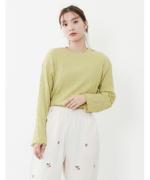 POU DOU DOU（プードゥドゥ）の「シャーリングトップス（Tシャツ/カットソー・レディース・アイボリー/グレー/イエロー/ブラック・3）」の7枚目の写真