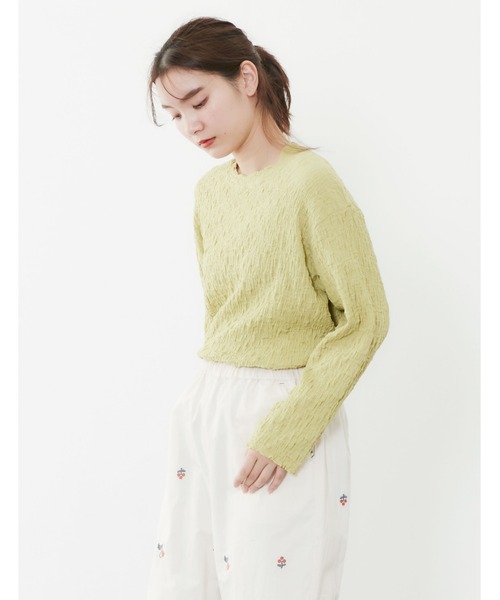 POU DOU DOU（プードゥドゥ）の「シャーリングトップス（Tシャツ/カットソー・レディース・アイボリー/グレー/イエロー/ブラック・3）」の8枚目の写真