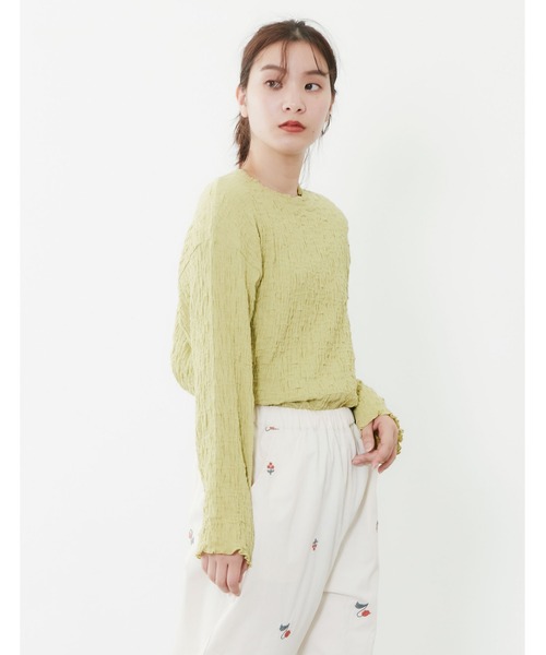 POU DOU DOU（プードゥドゥ）の「シャーリングトップス（Tシャツ/カットソー・レディース・アイボリー/グレー/イエロー/ブラック・3）」の9枚目の写真