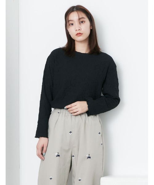 POU DOU DOU（プードゥドゥ）の「シャーリングトップス（Tシャツ/カットソー・レディース・アイボリー/グレー/イエロー/ブラック・3）」の12枚目の写真