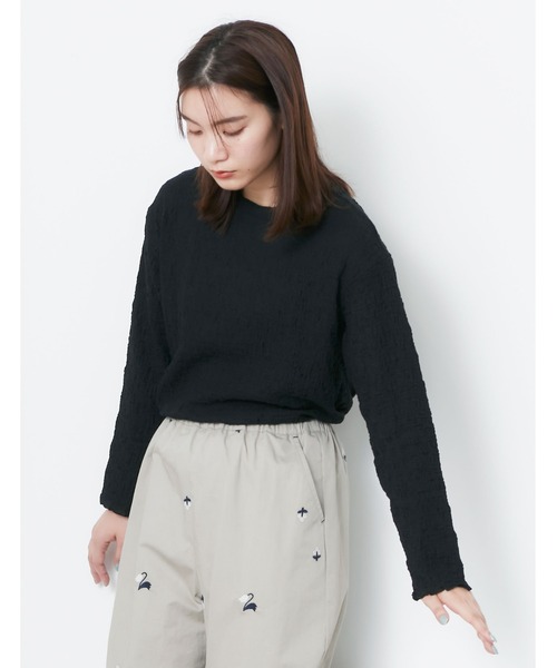 POU DOU DOU（プードゥドゥ）の「シャーリングトップス（Tシャツ/カットソー・レディース・アイボリー/グレー/イエロー/ブラック・3）」の14枚目の写真