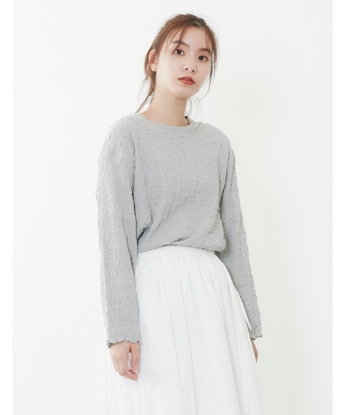 POU DOU DOU（プードゥドゥ）の「シャーリングトップス（Tシャツ/カットソー・レディース・アイボリー/グレー/イエロー/ブラック・3）」の17枚目の写真