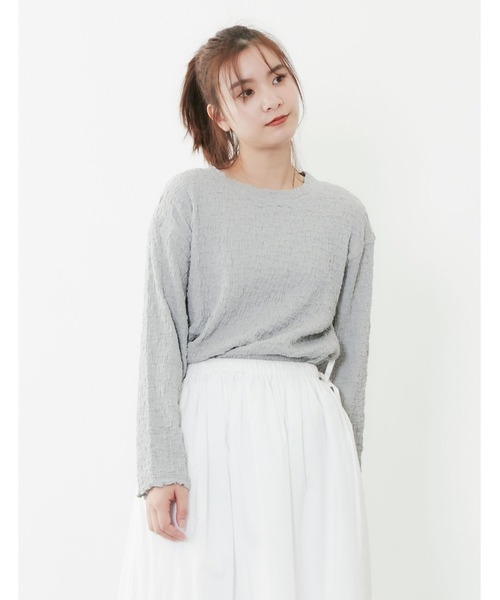 POU DOU DOU（プードゥドゥ）の「シャーリングトップス（Tシャツ/カットソー・レディース・アイボリー/グレー/イエロー/ブラック・3）」の18枚目の写真