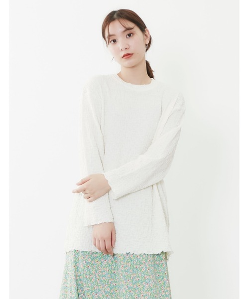 POU DOU DOU（プードゥドゥ）の「シャーリングトップス（Tシャツ/カットソー・レディース・アイボリー/グレー/イエロー/ブラック・3）」の22枚目の写真