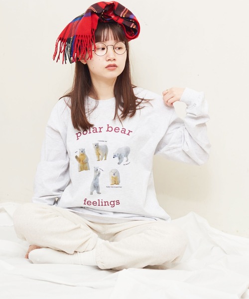 fig Ｌondon（フィグロンドン）の「polar bear long sleeve（Tシャツ/カットソー・レディース・アッシュグレー・FREE）」の5枚目の写真