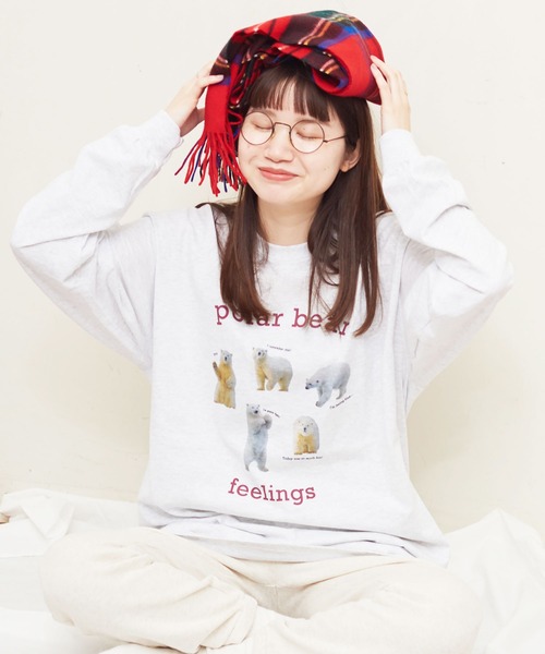 fig Ｌondon（フィグロンドン）の「polar bear long sleeve（Tシャツ/カットソー・レディース・アッシュグレー・FREE）」の9枚目の写真