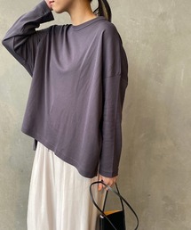 [mizuiro ind/ミズイロインド] ワイドクルーネックTシャツ