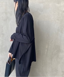 [mizuiro ind/ミズイロインド] ワイドクルーネックTシャツ