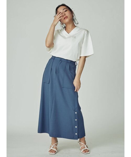 THE DAYZ TOKYO（ザデイズトーキョー）の「【THE DAYZ TOKYO】VネックドロップTシャツ（Tシャツ/カットソー・レディース・オフホワイト/ブラック/ミント・FREE）」の11枚目の写真