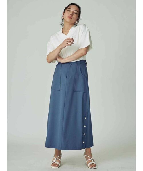 THE DAYZ TOKYO（ザデイズトーキョー）の「【THE DAYZ TOKYO】VネックドロップTシャツ（Tシャツ/カットソー・レディース・オフホワイト/ブラック/ミント・FREE）」の4枚目の写真