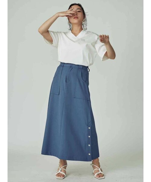 THE DAYZ TOKYO（ザデイズトーキョー）の「【THE DAYZ TOKYO】VネックドロップTシャツ（Tシャツ/カットソー・レディース・オフホワイト/ブラック/ミント・FREE）」の16枚目の写真