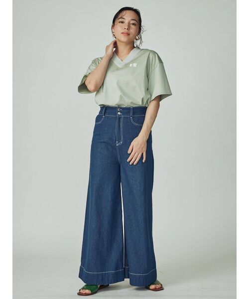 THE DAYZ TOKYO（ザデイズトーキョー）の「【THE DAYZ TOKYO】VネックドロップTシャツ（Tシャツ/カットソー・レディース・オフホワイト/ブラック/ミント・FREE）」の14枚目の写真