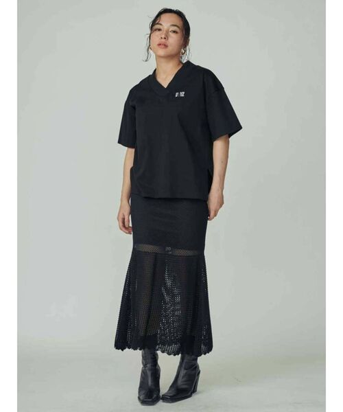 THE DAYZ TOKYO（ザデイズトーキョー）の「【THE DAYZ TOKYO】VネックドロップTシャツ（Tシャツ/カットソー・レディース・オフホワイト/ブラック/ミント・FREE）」の10枚目の写真