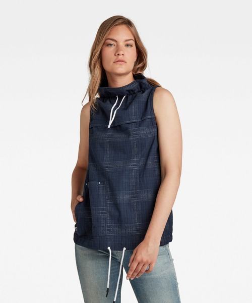 G-STAR RAW (ジースターロゥ) SLEEVELESS MOCK NECK TOP (ノースリーブモックネックトップ) サステナブル ノースリーブ プルオーバー シャツ G-STAR RAW（ジースターロゥ）の「Sleeveless Mock Neck Top