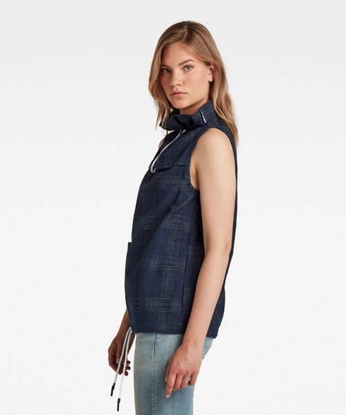 G-STAR RAW (ジースターロゥ) SLEEVELESS MOCK NECK TOP (ノースリーブモックネックトップ) サステナブル ノースリーブ プルオーバー シャツ G-STAR RAW (ジースターロゥ) BOXY SLEEVELESS T-SHIRT