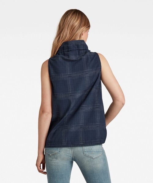 G-STAR RAW (ジースターロゥ) SLEEVELESS MOCK NECK TOP (ノースリーブモックネックトップ) サステナブル ノースリーブ プルオーバー シャツ G-STAR RAW（ジースターロゥ）の「Sleeveless Mock Neck Top