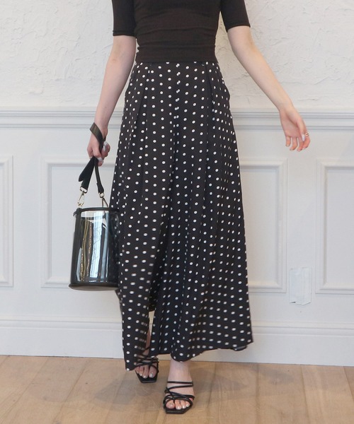 ROYAL PARTY（ロイヤルパーティー）の「フレアワイドパンツ（その他パンツ・レディース・ブラック/ベージュ/グリーン/マルチ/オフホワイト/モカ/ドット・SMALL/MEDIUM）」の9枚目の写真