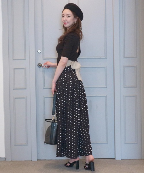 ROYAL PARTY（ロイヤルパーティー）の「フレアワイドパンツ（その他パンツ・レディース・ブラック/ベージュ/グリーン/マルチ/オフホワイト/モカ/ドット・SMALL/MEDIUM）」の11枚目の写真