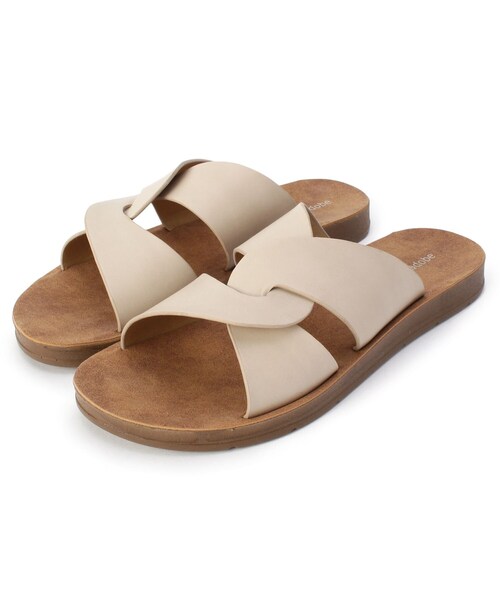 pink adobe（ピンクアドベ）の「◆【おでかけ相棒サンダル】クロスデザイン サンダル（サンダル・レディース・ブラック/ダークブラウン/アイボリー/ホワイト系その他7・35/45/25）」の5枚目の写真