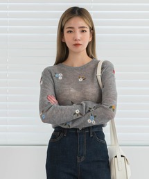 UNE MANSION | フラワー刺繍ニット(ニット/セーター)